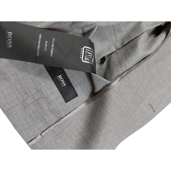 Hugo Boss Lanificio Tesse Bella Italian Fabric Gray Blazer Jacket 36R Woo - Picture 9 of 14